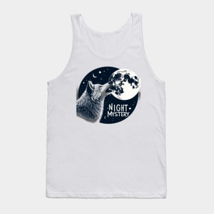 Moonlit Serenade - Wolf and Moon Artwork Tank Top